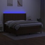 vidaXL Sommier à lattes de lit matelas et LED Marron foncé 160x200 cm