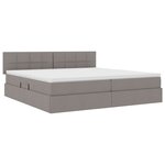 vidaXL Lit de rangement LED avec matelas Taupe 200 x 200 cm Tissu
