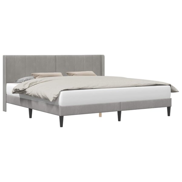 vidaXL Cadre de lit avec tête de lit Gris clair 180 x 200 cm Velours