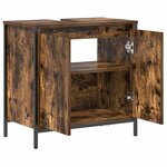 vidaXL Meuble de salle de bain lavabo chêne fumé 60x34 5x60 cm