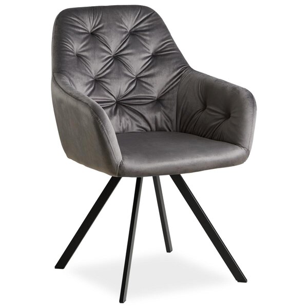 Chaise de Salle à Manger Moderne Velours - couleur gris