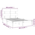 vidaXL Cadre de lit Marron miel Bois massif 200x200 cm