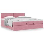 VidaXL Cadre de lit ottoman avec matelas rose 180x200 cm velours