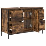 vidaXL Meuble sous-vasque avec tiroirs chêne fumé 90x34 5x60 cm