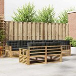 vidaXL Ensemble de canapés d'extérieur 7 Pièces Blanc et anthracite