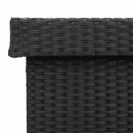 vidaXL Boîte de rangement de jardin et roues noir résine tressée