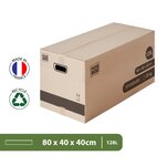 Pack and Move - Lot 10 cartons déménagement stockage XL - 80 x 40 x 40 cm - Poignées renforcées - 1 adhésif offert
