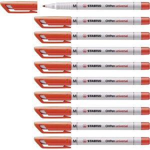 Feutre pour transaprent ohpen encre soluble pte médium rouge x 10 stabilo