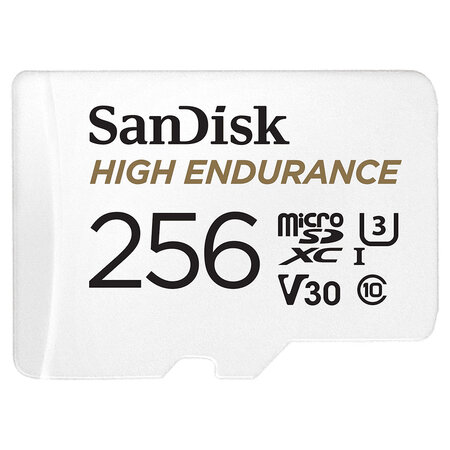 Sandisk sandisk high endurance microsdxc uhs-i u3 v30 256 go + adaptateur sd