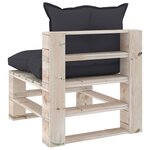 Vidaxl canapé de milieu palette de jardin avec coussins bois de pin
