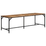 vidaXL Table à manger 220x90x75 cm bois de manguier massif brut