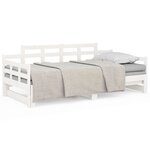 vidaXL Lit coulissant sans matelas blanc 2x(90x190) cm