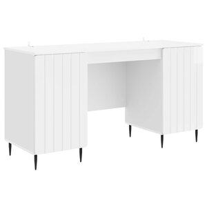 vidaXL Bureau Blanc brillant 142 5 x 50 x 75 cm Bois d'ingénierie