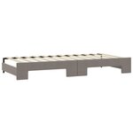 vidaXL Lit de jour avec gigogne et tiroirs taupe 90x200 cm tissu