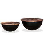 vidaXL Ensemble de table basse 2Pièces Bois récupération massif forme bol