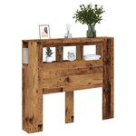 vidaXL Tête de lit à LED vieux bois 120x18 5x103 5cm bois d'ingénierie