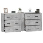 vidaXL Buffets 2 Pièces gris béton bois d'ingénierie