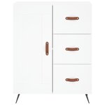 vidaXL Buffet haut Blanc 69 5x34x180 cm Bois d'ingénierie