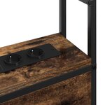 vidaXL Headboard de Rangement avec Station de Charge Chêne fumé 200 cm