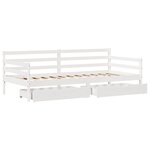 vidaXL Lit de jour et tiroirs sans matelas blanc 90x190 cm bois massif