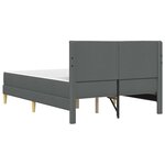 vidaXL Cadre de lit Gris foncé 120 x 190 cm Polyester