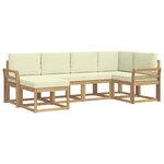 vidaXL Ensemble de canapés d'extérieur 6 Pièces Blanc et crème Polyester