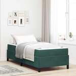 vidaXL Cadre de lit Vert foncé  vert et blanc 100 x 200 cm Velours