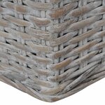 vidaXL Canapé à 2 places avec coussins Gris Rotin naturel