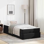 vidaXL Cadre de lit avec matelas Noir 80 x 200 cm Faux cuir