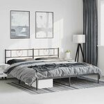 vidaXL Cadre de lit métal sans matelas avec tête de lit noir 193x203cm