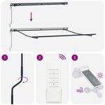 Store automatique rétractable vidaXL vert et blanc 300x250 cm