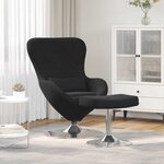 vidaXL Chaise Œuf avec Pouf Noir 63 x 73 x 90 cm Velours