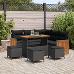 vidaXL Ensemble de canapé de jardin 9 Pièces Noir 110 x 55 x 71 cm