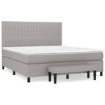 vidaXL Sommier à lattes de lit avec matelas Gris clair 180x200cm Tissu