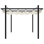 vidaXL Tonnelle de jardin avec toit rétractable crème 3x3 m aluminium