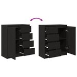 vidaXL Buffet avec tiroirs chêne noir 71x35x84 cm bois d'ingénierie