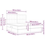 vidaXL Lit de rangement LED avec matelas Noir 180 x 200 cm Tissu