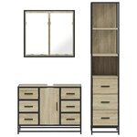 vidaXL Ensemble de meubles de salle de bain 3 Pièces chêne sonoma