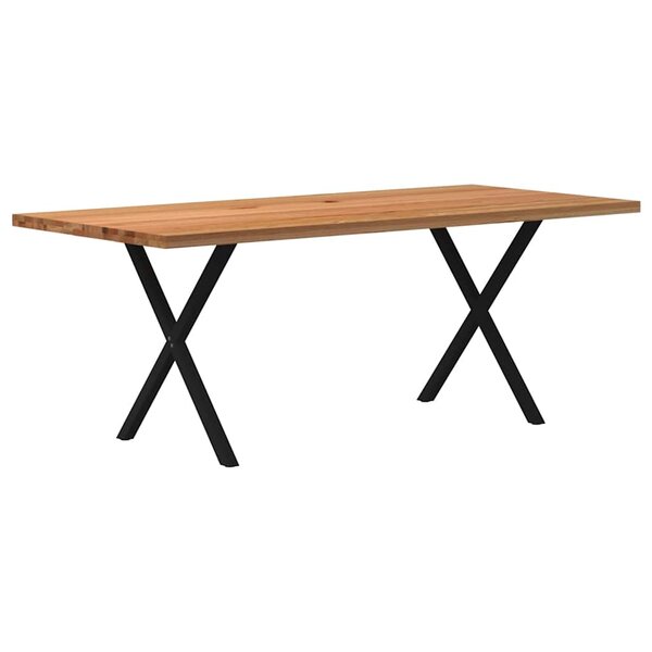 vidaXL Table à manger marron clair bois de chêne massif rectangulaire