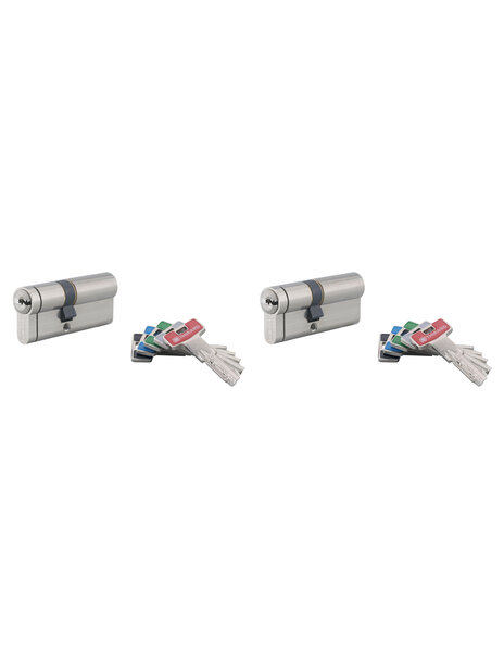 THIRARD - Lot de 2 cylindres de serrure double entrée T2  s'entrouvrant  30x40mm  anti-perçage  4 clés/cyl - THIRARD