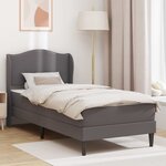 vidaXL Cadre de lit avec tête de lit Gris 90 x 190 cm Simili cuir