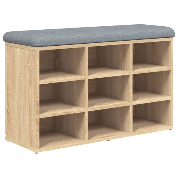 vidaXL Banc à chaussures Chêne Sonoma 82x32x50 cm Bois d'ingénierie