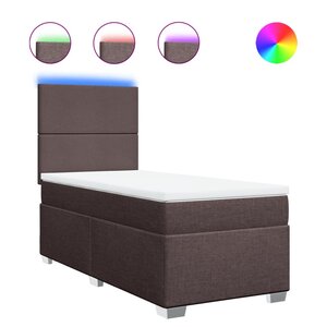 vidaXL Sommier à lattes de lit avec matelas Marron foncé 90x190 cm