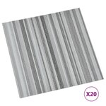 vidaXL Dalles de plancher autoadhésives 20 Pièces PVC 1 86 m² gris clair