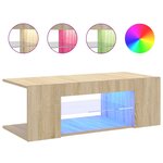vidaXL Meuble TV avec lumières LED chêne sonoma 90x39x30 cm