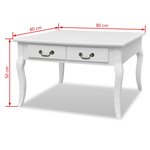 vidaXL Table basse avec 4 tiroirs Blanc