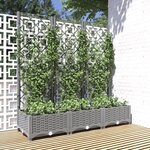 vidaXL Jardinière avec treillis Gris clair 120x40x121 5 cm PP
