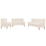 vidaXL Ensemble de canapés 3 Pièces tissu blanc crème