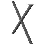 vidaXL Pieds de table à manger en forme de X 2 pièces Anthracite 90 x (72-73) cm Acier