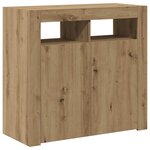 vidaXL Buffet avec lumières LED chêne artisanal bois d'ingénierie